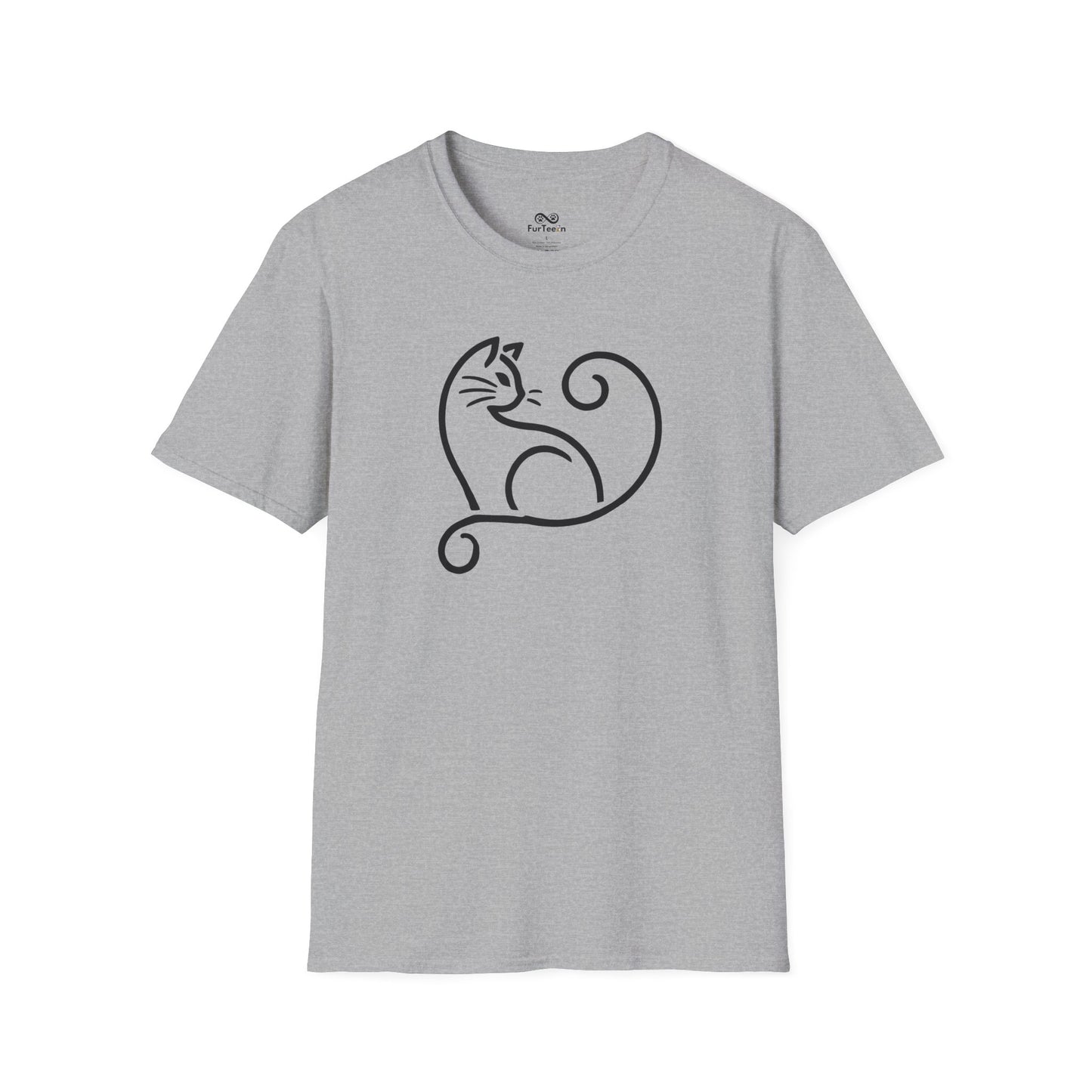 Minimalist Single Outline Cat Unisex T-Shirt