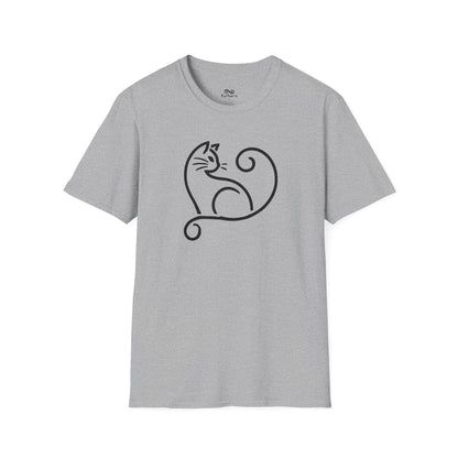 Minimalist Single Outline Cat Unisex T-Shirt