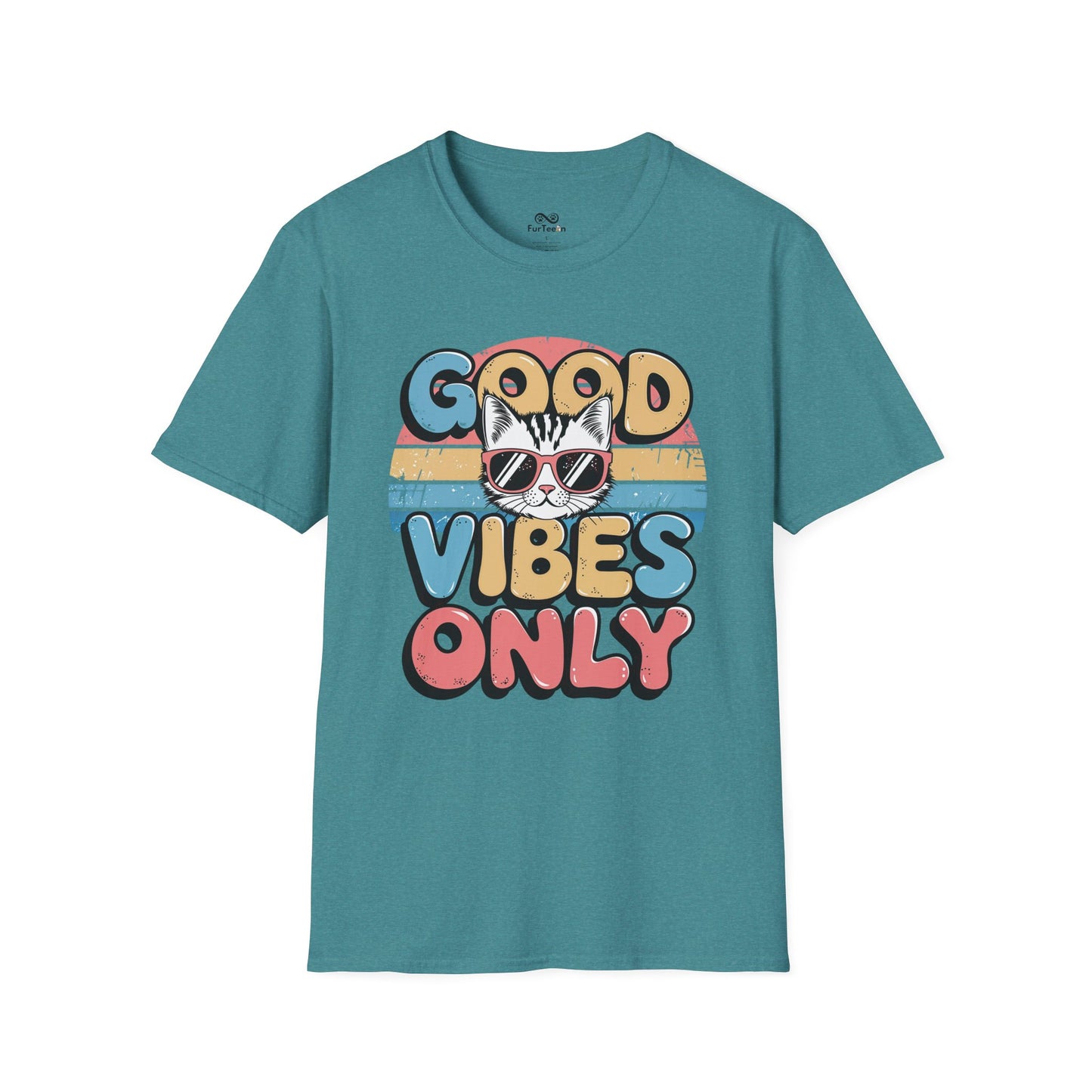 Good Vibes Only Graphic Cat Unisex T-Shirt