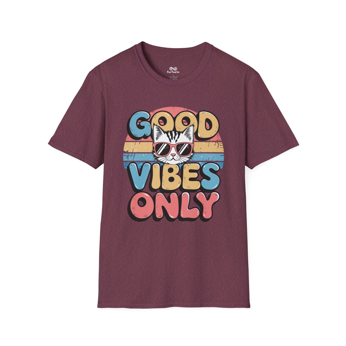 Good Vibes Only Graphic Cat Unisex T-Shirt