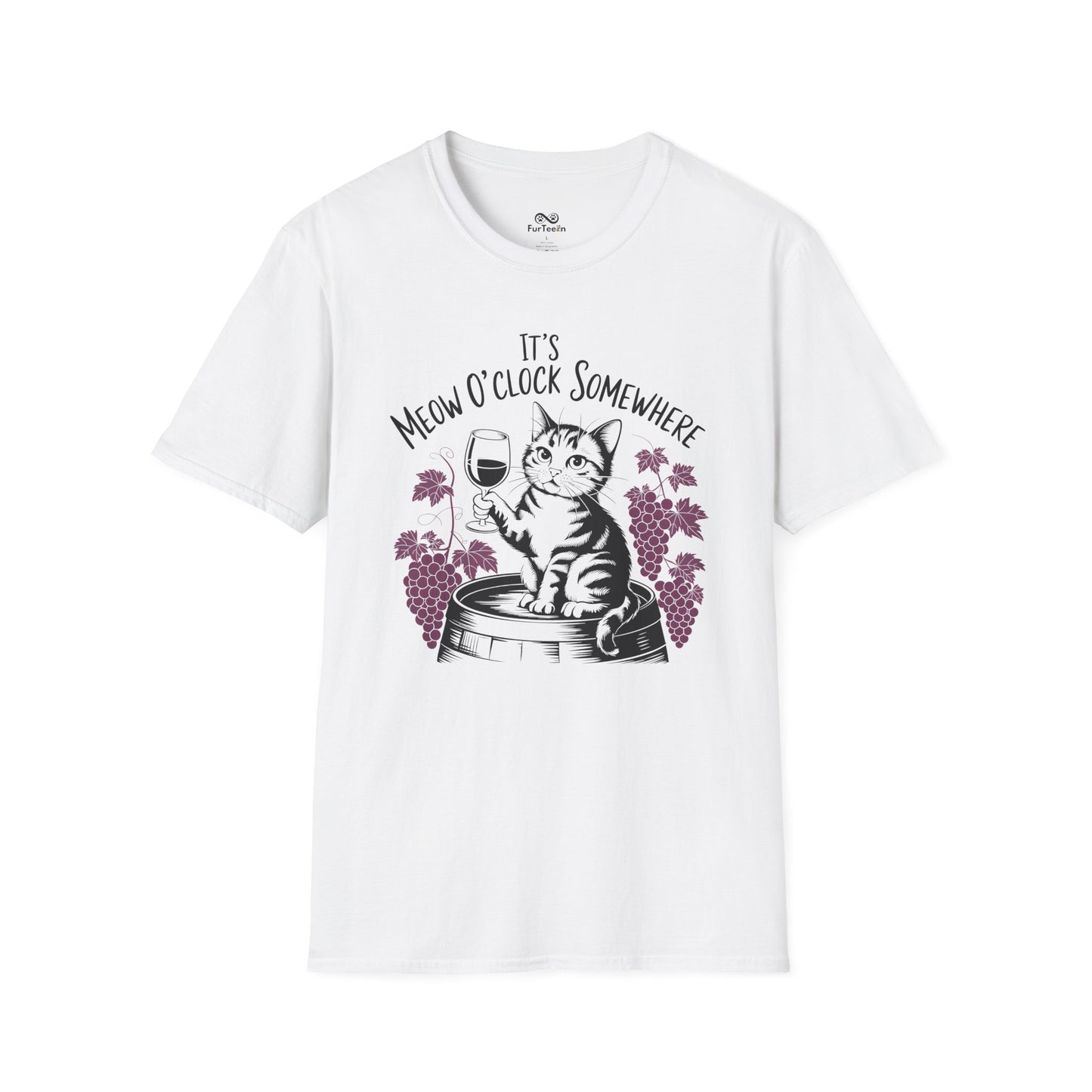It's Meow O' Clock Somewhere Graphic Cat Unisex T-Shirt