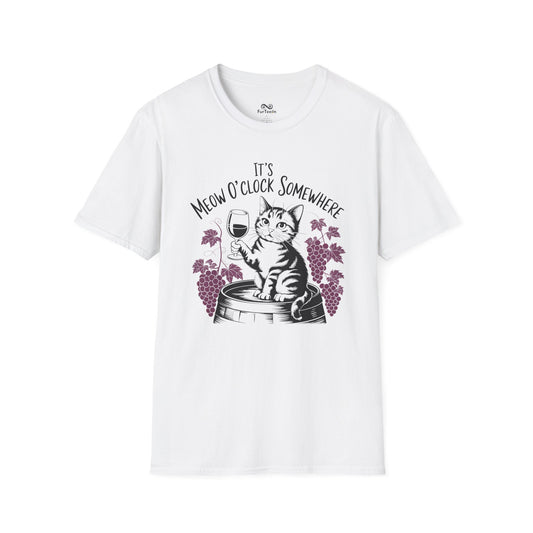 It's Meow O' Clock Somewhere Graphic Cat Unisex T-Shirt