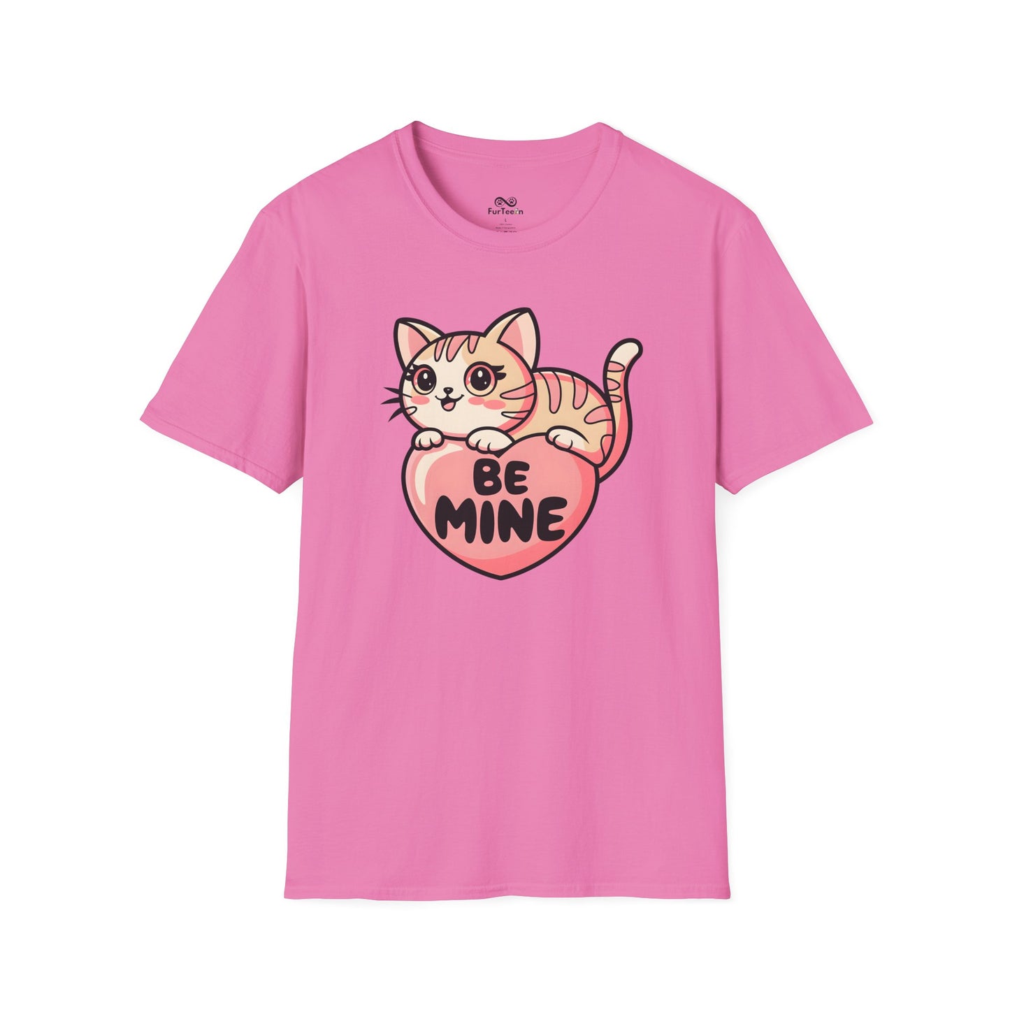 Be Mine Text Heart Graphic Cat Unisex T-Shirt