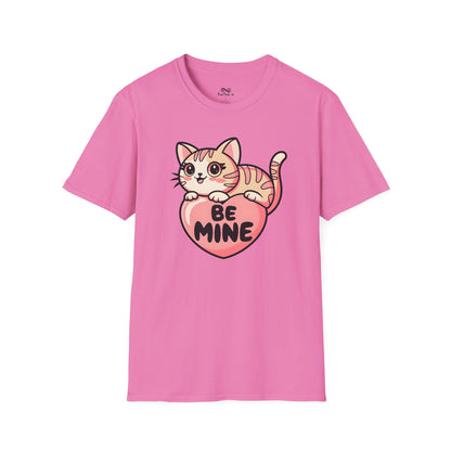 Be Mine Text Heart Graphic Cat Unisex T-Shirt