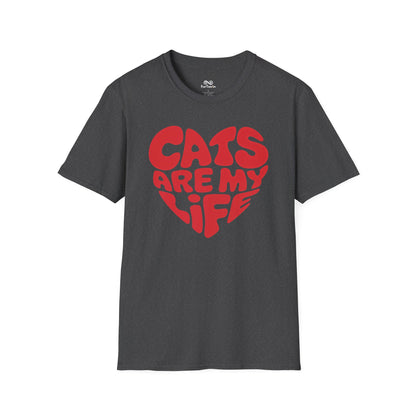 Cats Are My Life Text Graphic Cat Unisex T-Shirt