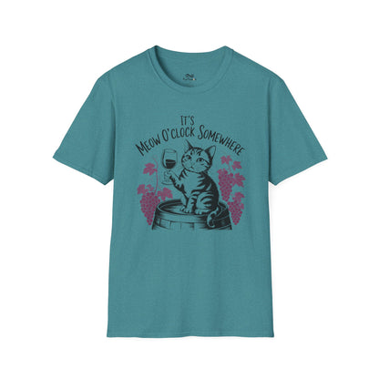 It's Meow O' Clock Somewhere Graphic Cat Unisex T-Shirt