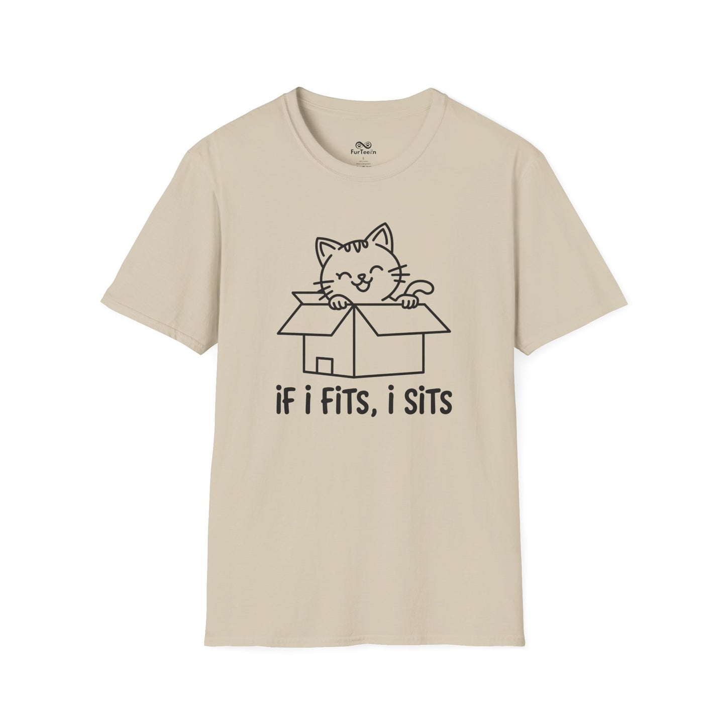 If i fit i sits Text Graphic Cat Unisex T-Shirt
