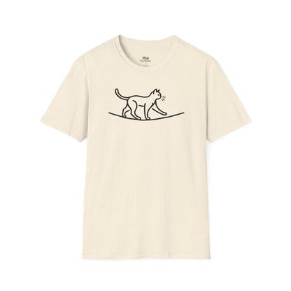 Minimalist Single Outline Unisex Cat T-Shirt