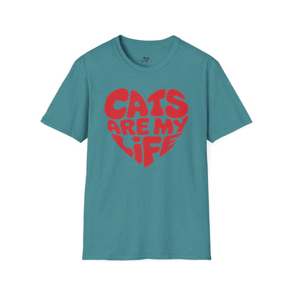 Cats Are My Life Text Graphic Cat Unisex T-Shirt