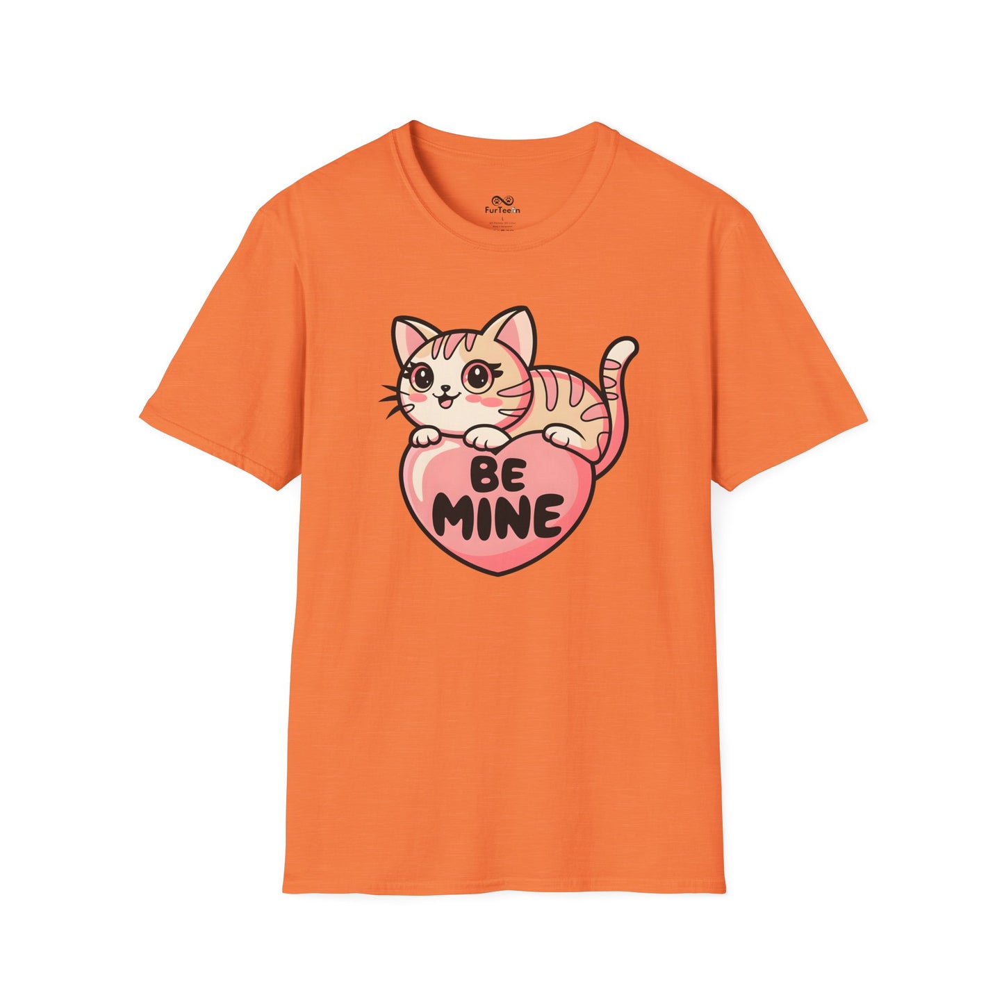Be Mine Text Heart Graphic Cat Unisex T-Shirt
