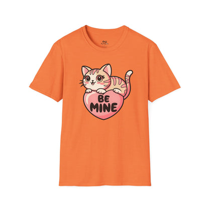 Be Mine Text Heart Graphic Cat Unisex T-Shirt