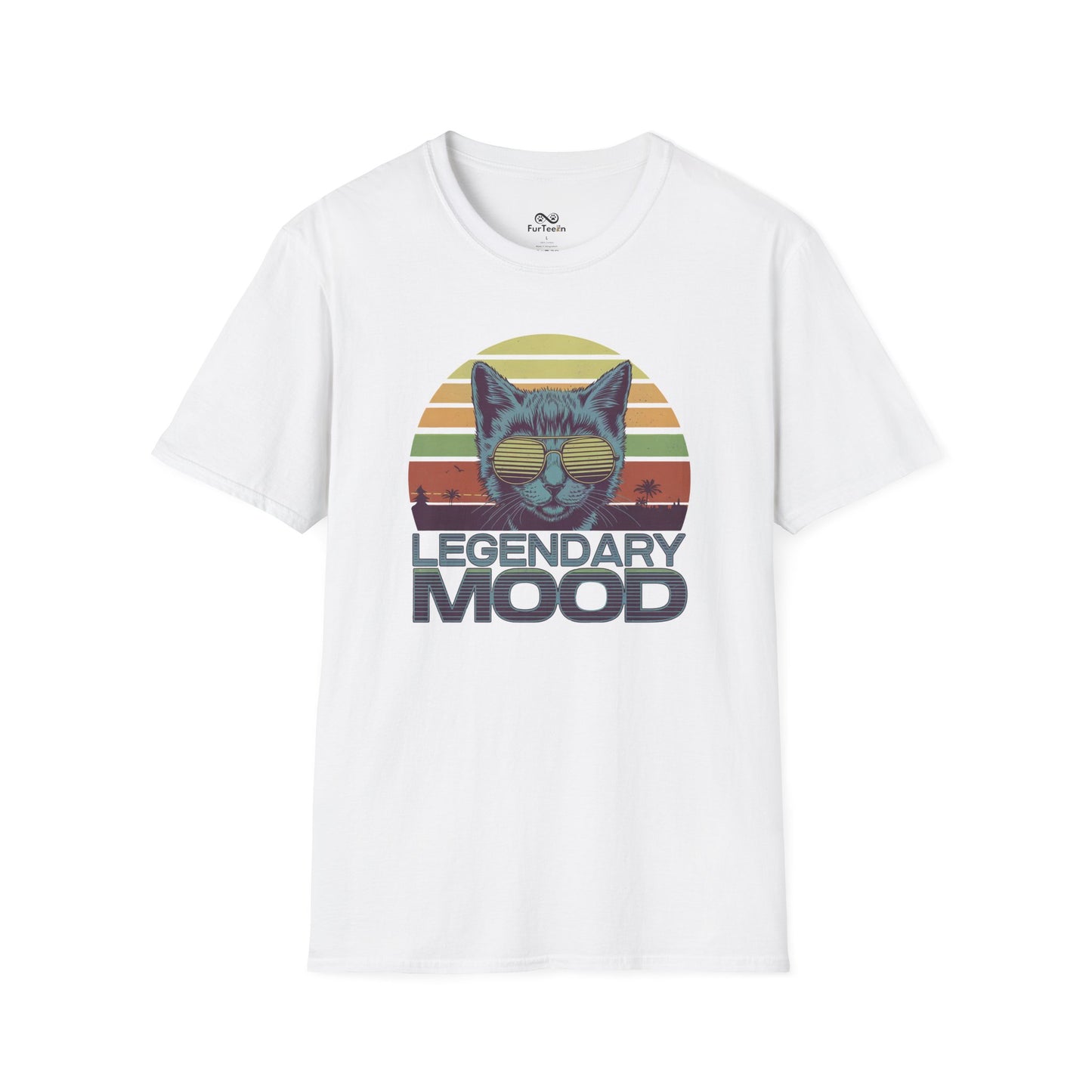 Legendary Mood Retro Sunset Vintage Graphic Unisex Cat T-Shirt