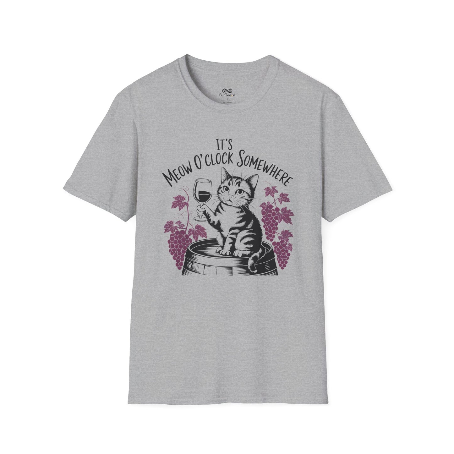 It's Meow O' Clock Somewhere Graphic Cat Unisex T-Shirt