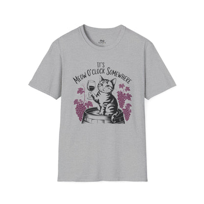 It's Meow O' Clock Somewhere Graphic Cat Unisex T-Shirt
