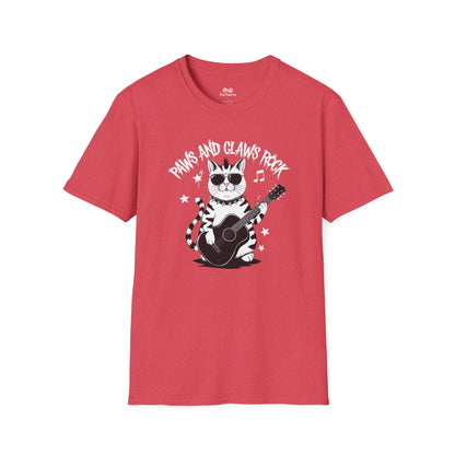 Paws And Claws Rock Text Graphic Unisex Cat T-Shirt