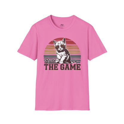 Rule The Game Retro Vintage Graphic Unisex Cat T-Shirt