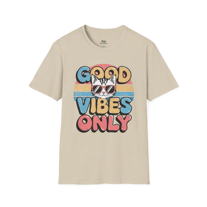 Good Vibes Only Graphic Cat Unisex T-Shirt