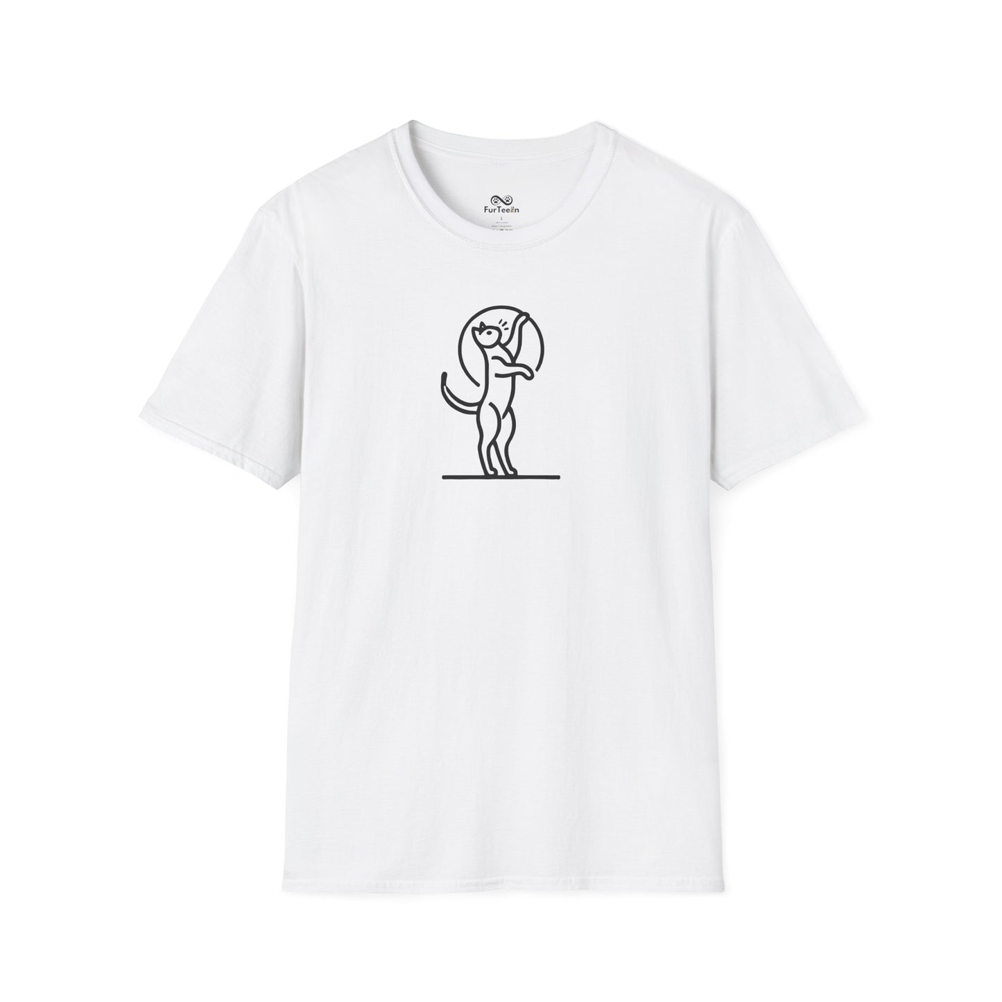 Minimalist Single Outline Unisex Cat T-Shirt