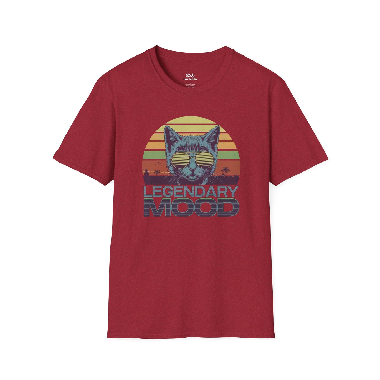 Legendary Mood Retro Sunset Vintage Graphic Unisex Cat T-Shirt