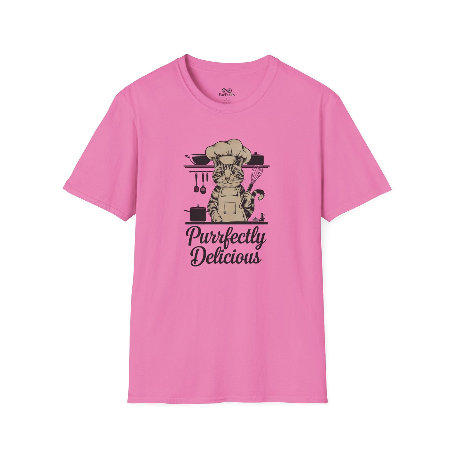 Purrfectly Delicious Text Graphic Cat Unisex T-Shirt