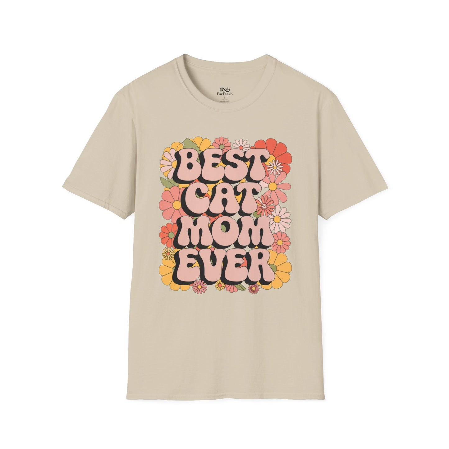 Best Cat Mom Ever Text Graphic Cat Unisex T-Shirt