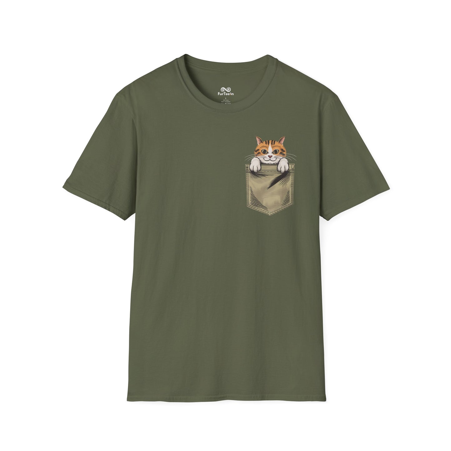 Pocket Graphic Cat Unisex T-Shirt