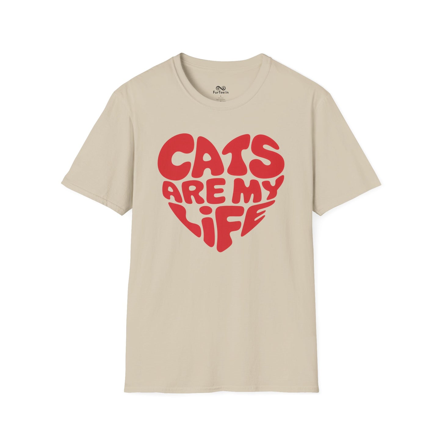Cats Are My Life Text Graphic Cat Unisex T-Shirt