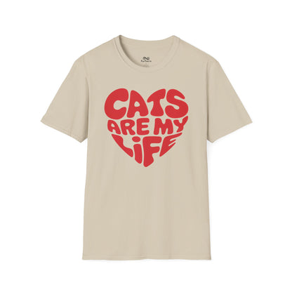 Cats Are My Life Text Graphic Cat Unisex T-Shirt